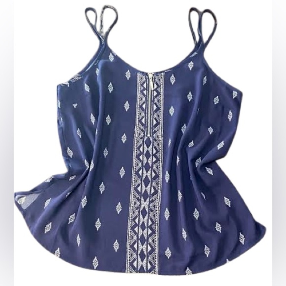 🇺🇸Beautiful Bandanna Quarter Zip Double Spaghetti Straps Tank Top Maurices - Picture 14 of 14